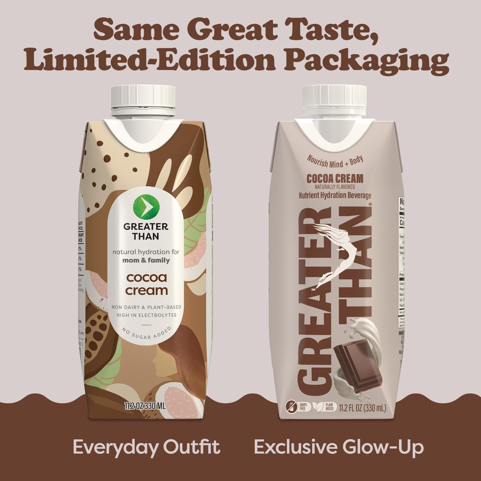 Greater Than Nutrient Hydration Beverage, Electrolyte Drink for Gut Health & Energy with Coconut Water, Vitamins, Gluten Free, Plant Based, Low Sugar
