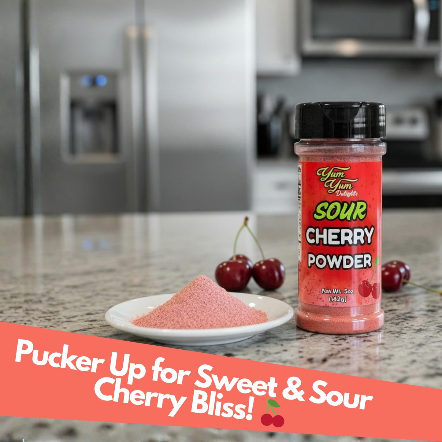 Sour Candy powder - Wild Cherry Flavor Pucker Topper, Sour Flavoring for Fruit, Gushers, Drinks & More