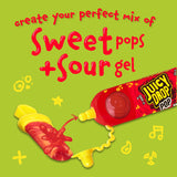 Juicy Drop Sweet & Sour Lollipop Variety Party Pack - 21 Count Sweet Lollipop Suckers & Sour Gel in Assorted Fruity Flavors - Fun Candy For Birthdays