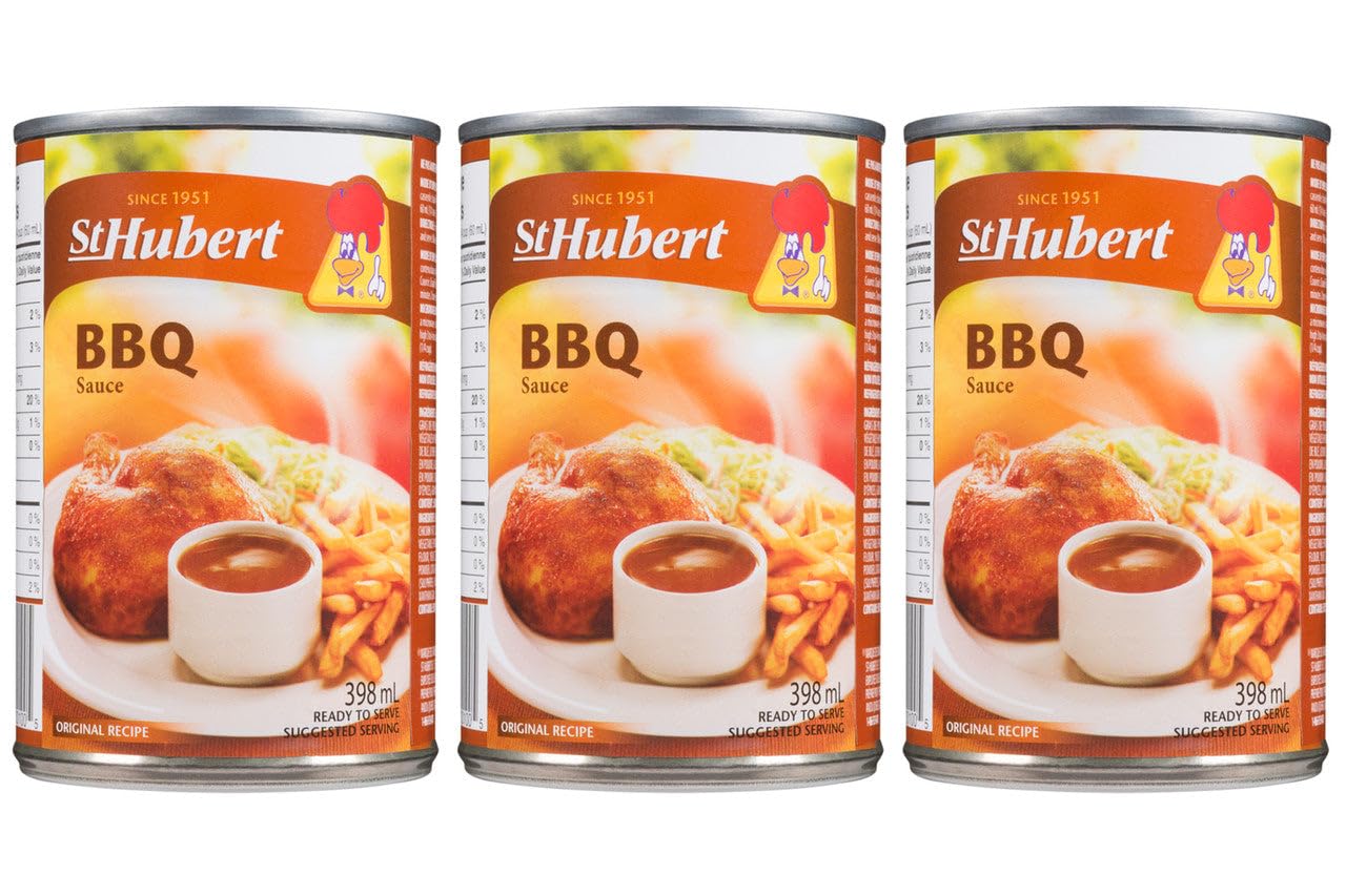 St Hubert BBQ Gravy Sauce, 398ml / 13.5 Oz Cans (Pack of 3) {Imported from Canada}