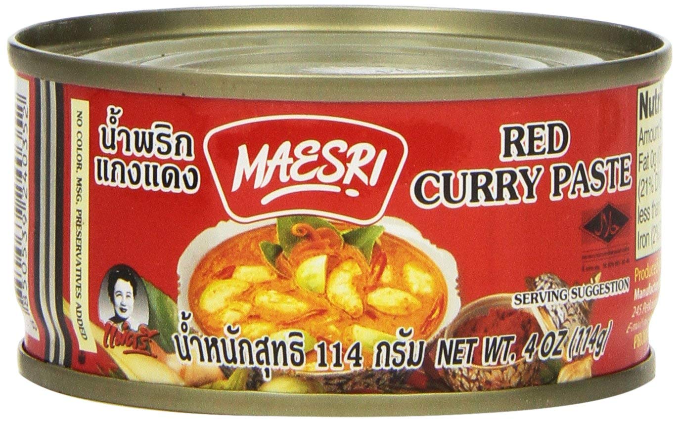 Maesri Thai Red Curry Paste - 4 oz (Pack of 8)