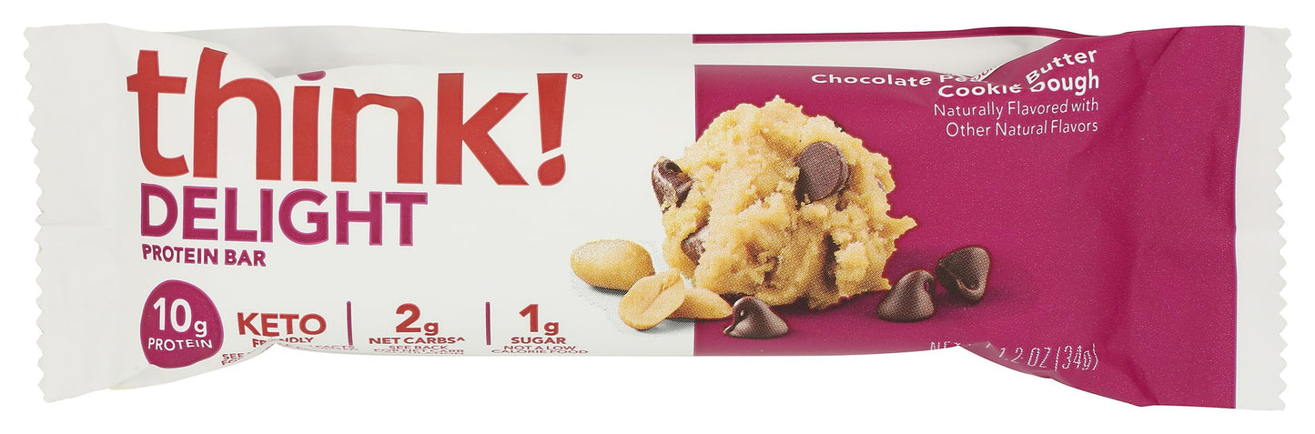 Think! Chocolate Peanut Butter Cookie Dough Protein Bar, 1.2 OZ