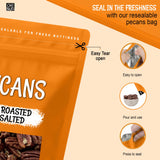 Oh! Nuts Pecans Dry Roasted Unsalted - Kosher, Oil-Free, All Natural Pecans - For Baking, Snacks, Salad, Dressing - Packed in 1 LB Resealable Bulk Bag
