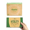 Sheets Laundry Club Bundle - 50 Pack (up to 100 loads) Fresh Linen Detergent Sheets & 40 Pack Vitality Dryer Sheets - New Liquidless Technology