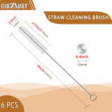 CIDYAUST Straw Cleaner Brush Extend 10-Inch, Straw Brush with PA6 Nylon Bristles and Flexible Wire for Baby Bottles, Sippy Cups, Reusable Straws