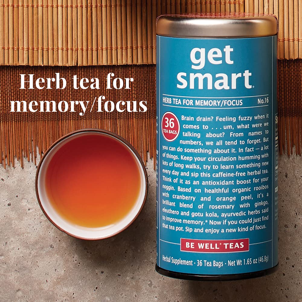 The Republic of Tea Be Well No. 16, Get Smart Herbal Tea For Memory/FocusGet Smart Tea, 36-Count