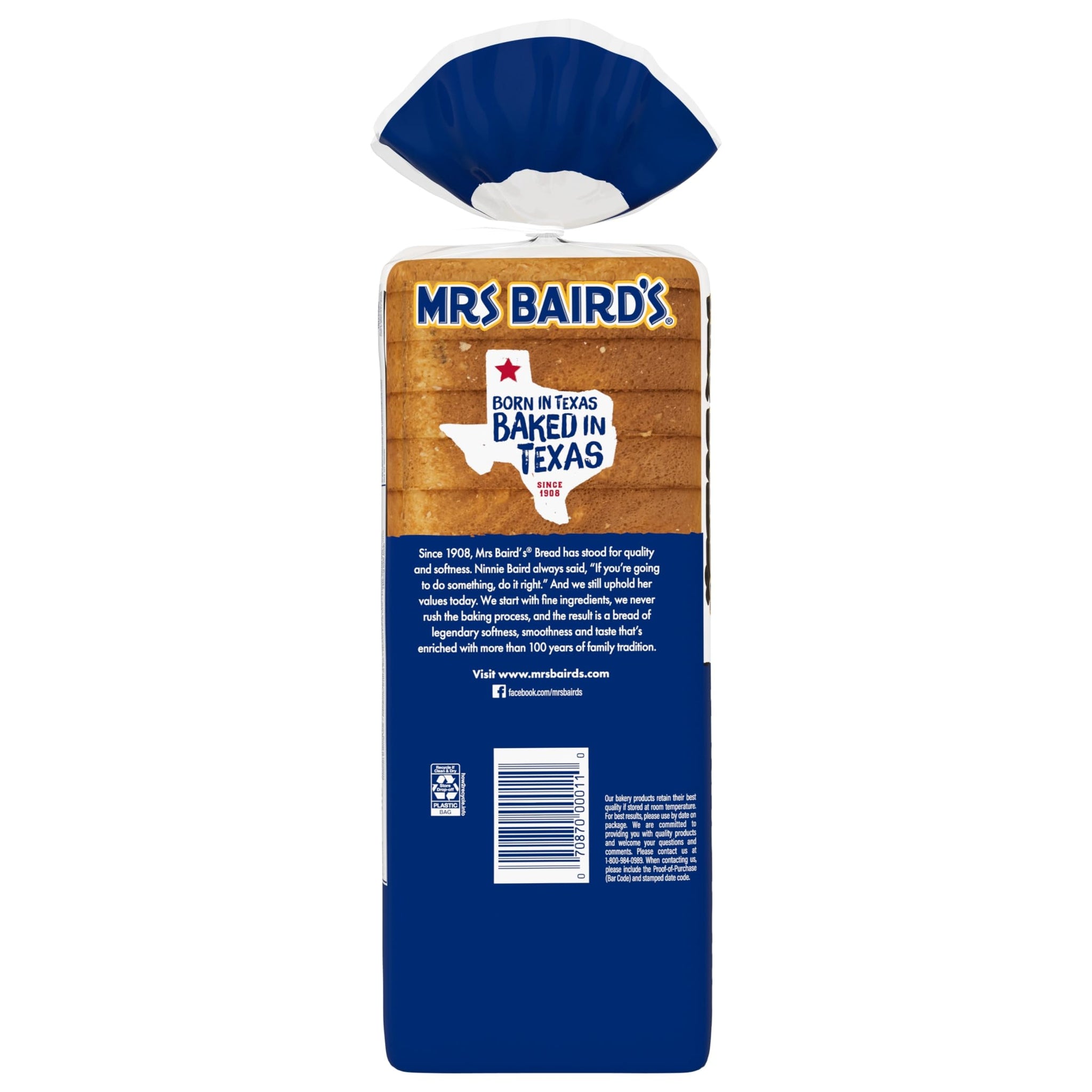 Mrs Baird's Texas Toast Bread, Original White Bread, 24 oz Bag