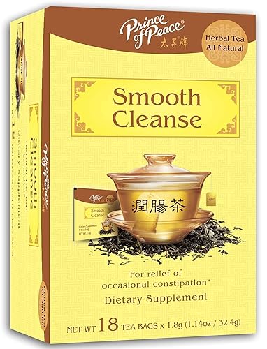 Prince of Peace Smooth Cleanse Tea, 18 Tea Bags Constipation Relief Prince of Peace Traditional Medicinal Tea Bloating Relief Constipation Tea (1