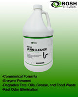 Bosh Chemical Enzyme Drain Cleaner | Attacks Grease, Fats, and Paper Buildup in Drains, Septic Tanks, Grease Traps, Pipes | Odor Control (1 Gallon)