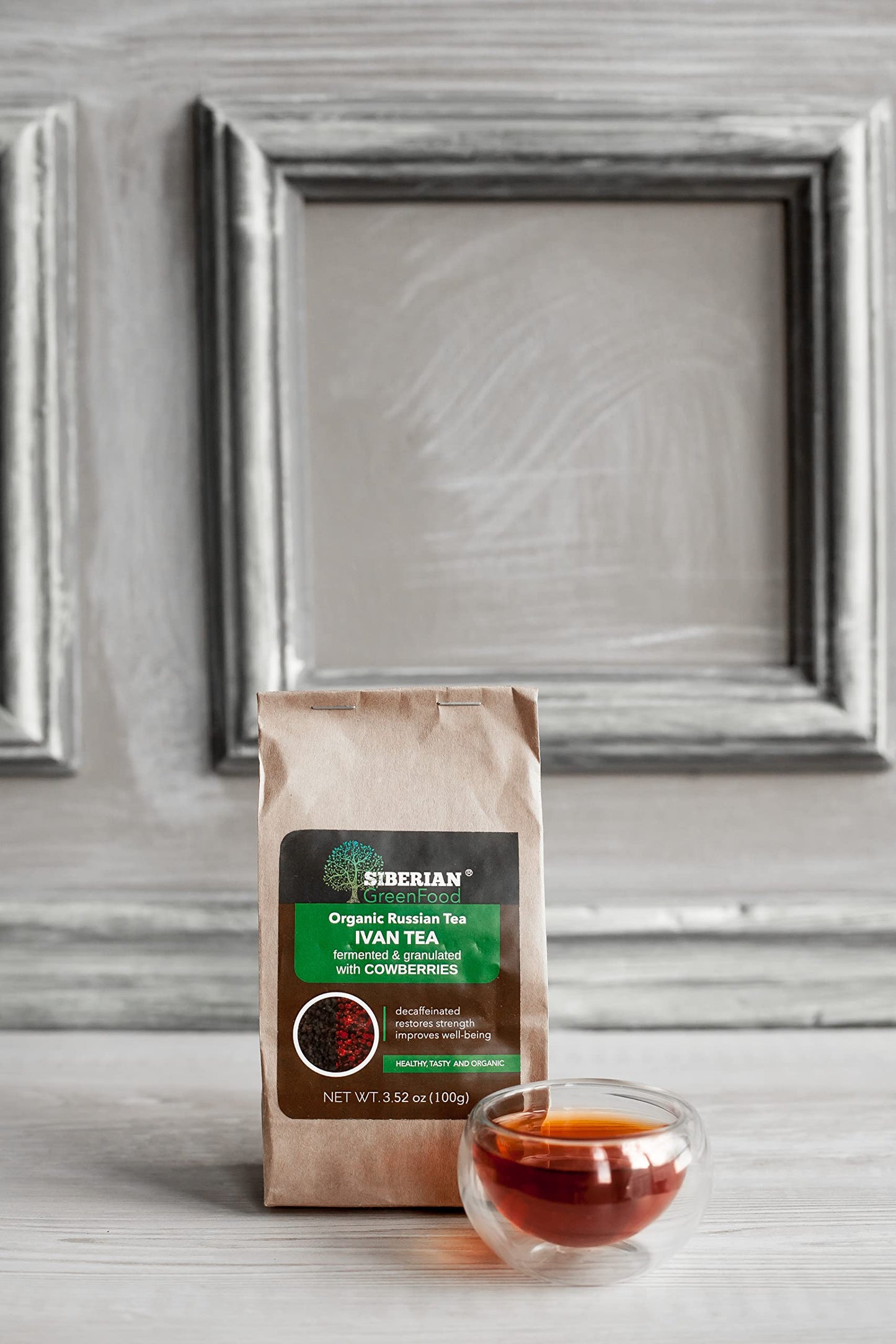 Natural Tea drink based on Ivan Tea and Berries (Set with natural berries: black currant, lingonberry, blueberry, raspberry and sea buckthorn)