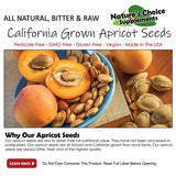 Apricot Seeds California Grown Bitter Raw 100% All Natural From Organic Farms 8 OZ