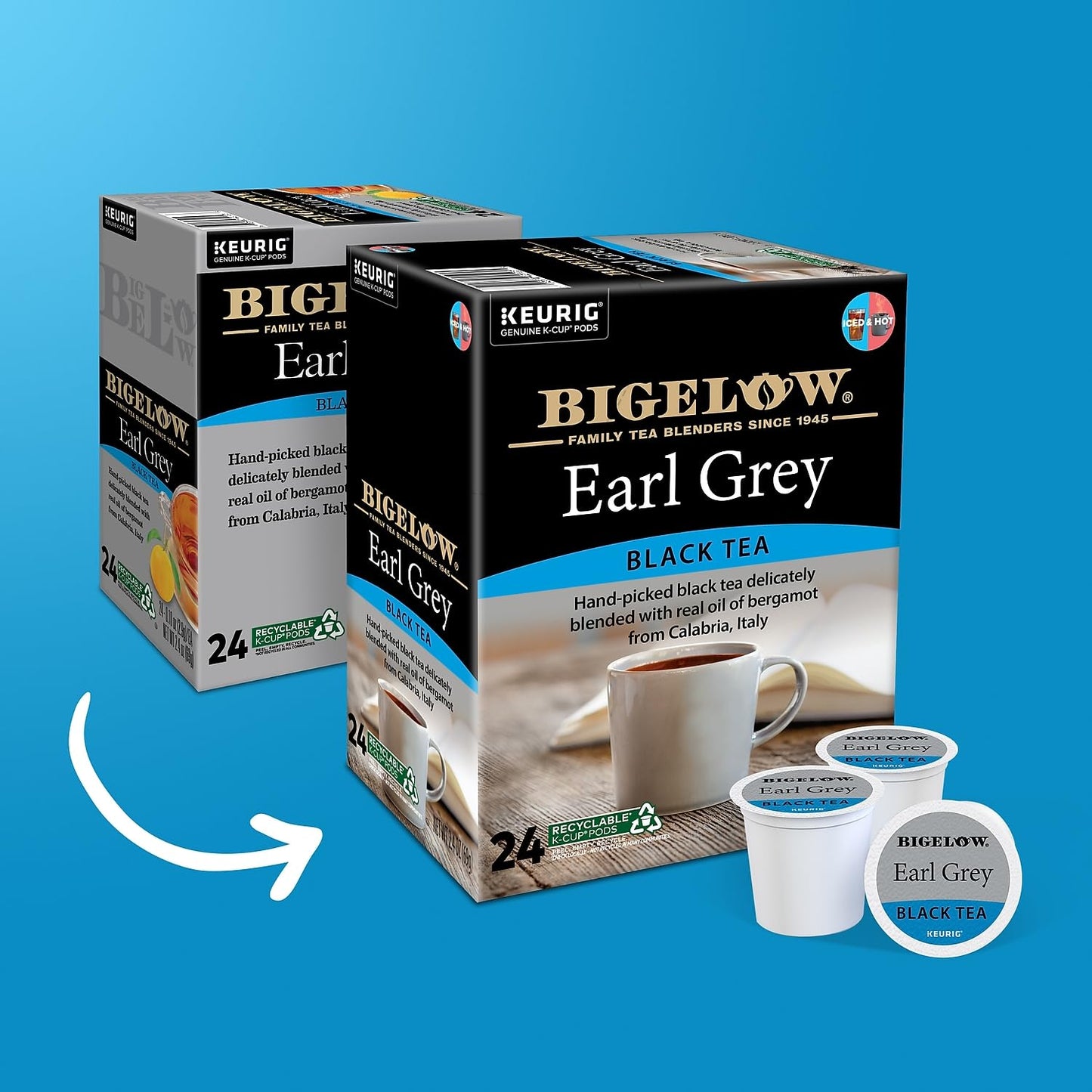 Bigelow 6082CT Earl Grey Tea K-Cup Pack, 24/box, 4 Box/carton