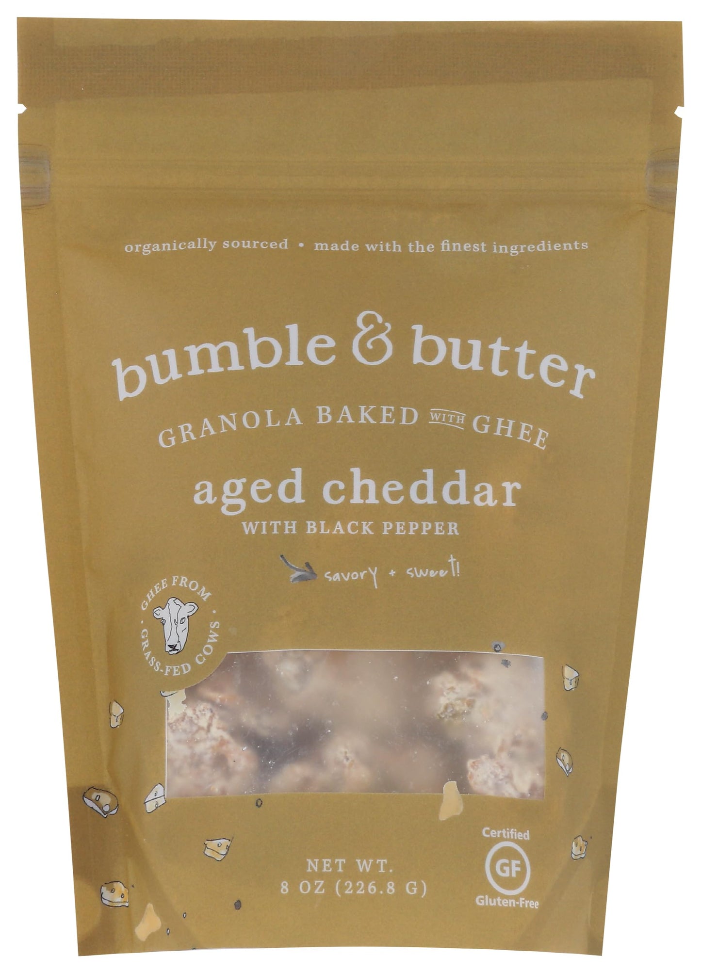 Bumble & Butter Sharp Cheddar With Cracked Black Pepper Granola, 8 OZ