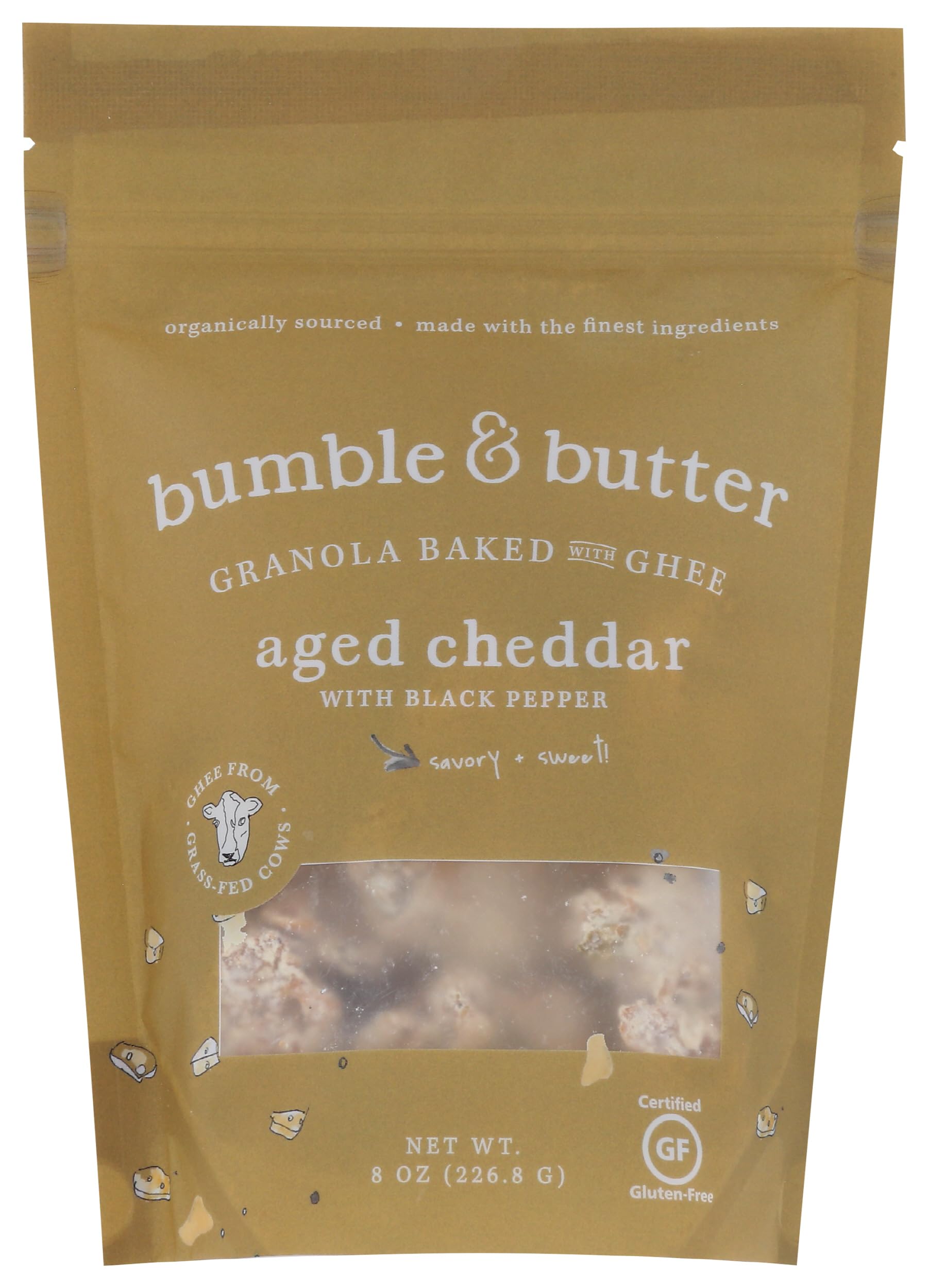 Bumble & Butter Sharp Cheddar With Cracked Black Pepper Granola, 8 OZ