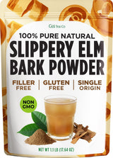 Gya Tea Co Slippery Elm Bark Powder 1.1 lb (17.64 oz) - Traditional Herb Elm Inner Bark that Soothes Throats, Coughing & Digestion for Women & Men