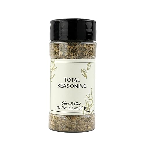 Olive & Vine Total Seasoning, Balanced Flavor, For Grilling & Roasting, Rich Tradition, Authentic Taste, For Global Recipes (3.2 Ounce)