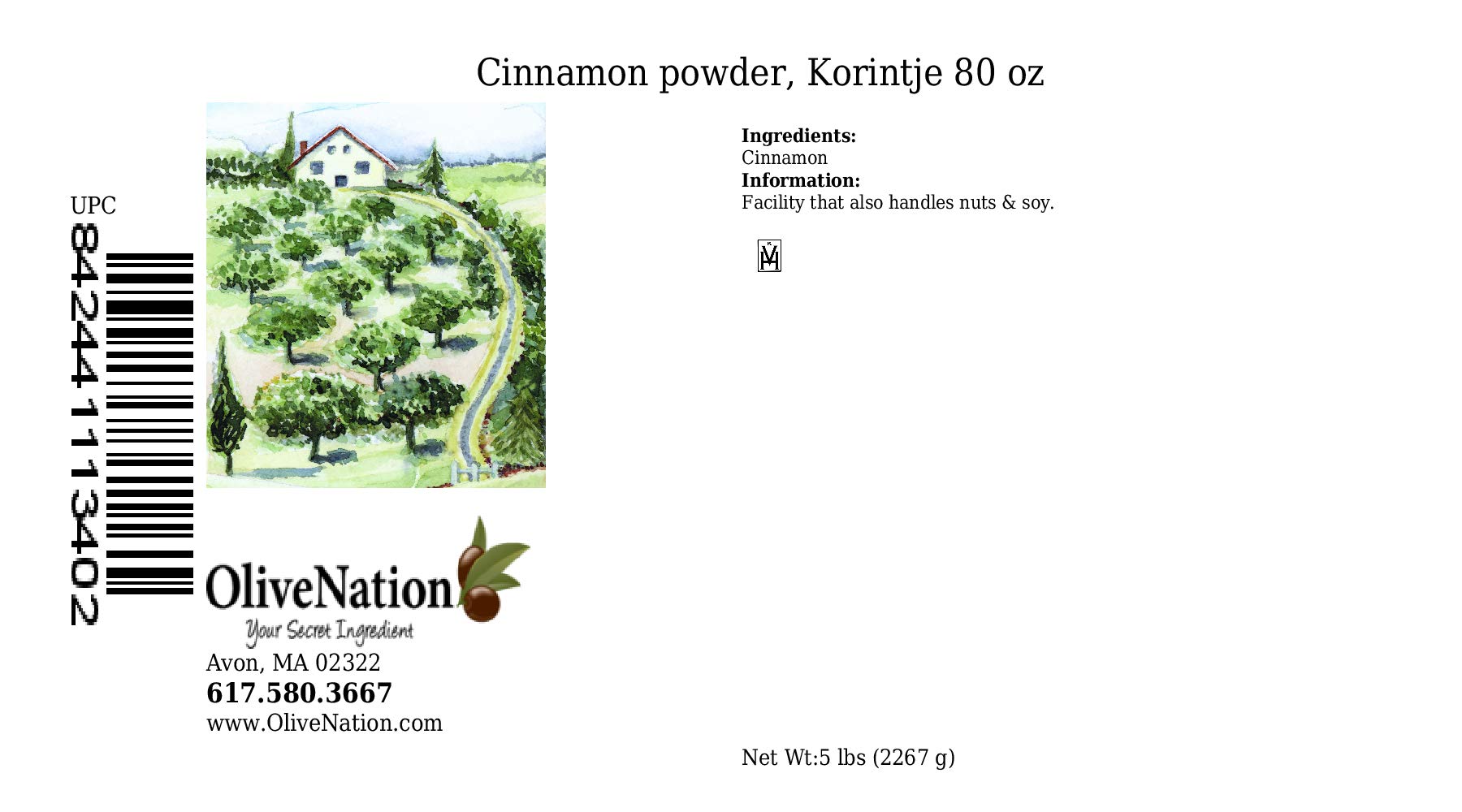 OliveNation Korintje Cinnamon Powder, Ground Indonesian (Padang, Batavia) Cassia Bark, Non-GMO, Gluten Free, Kosher, Vegan - 180 ounces