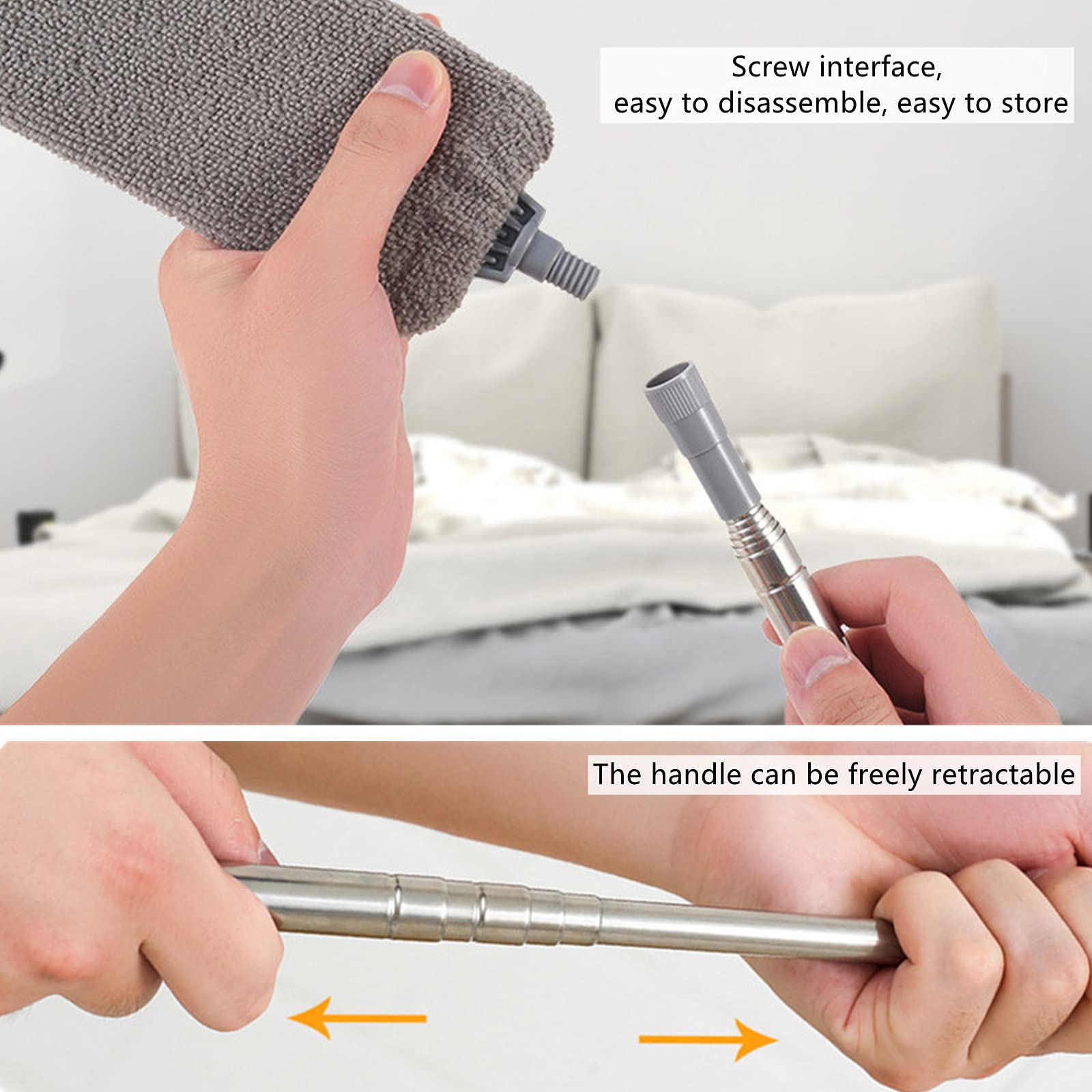 Retractable Gap Dust Cleaner, Cleaning Tool Under Appliance Or Sofa,Microfiber Hand Duster, Detachable and Washable Gap Cleaning Brush, Couch Cleaner