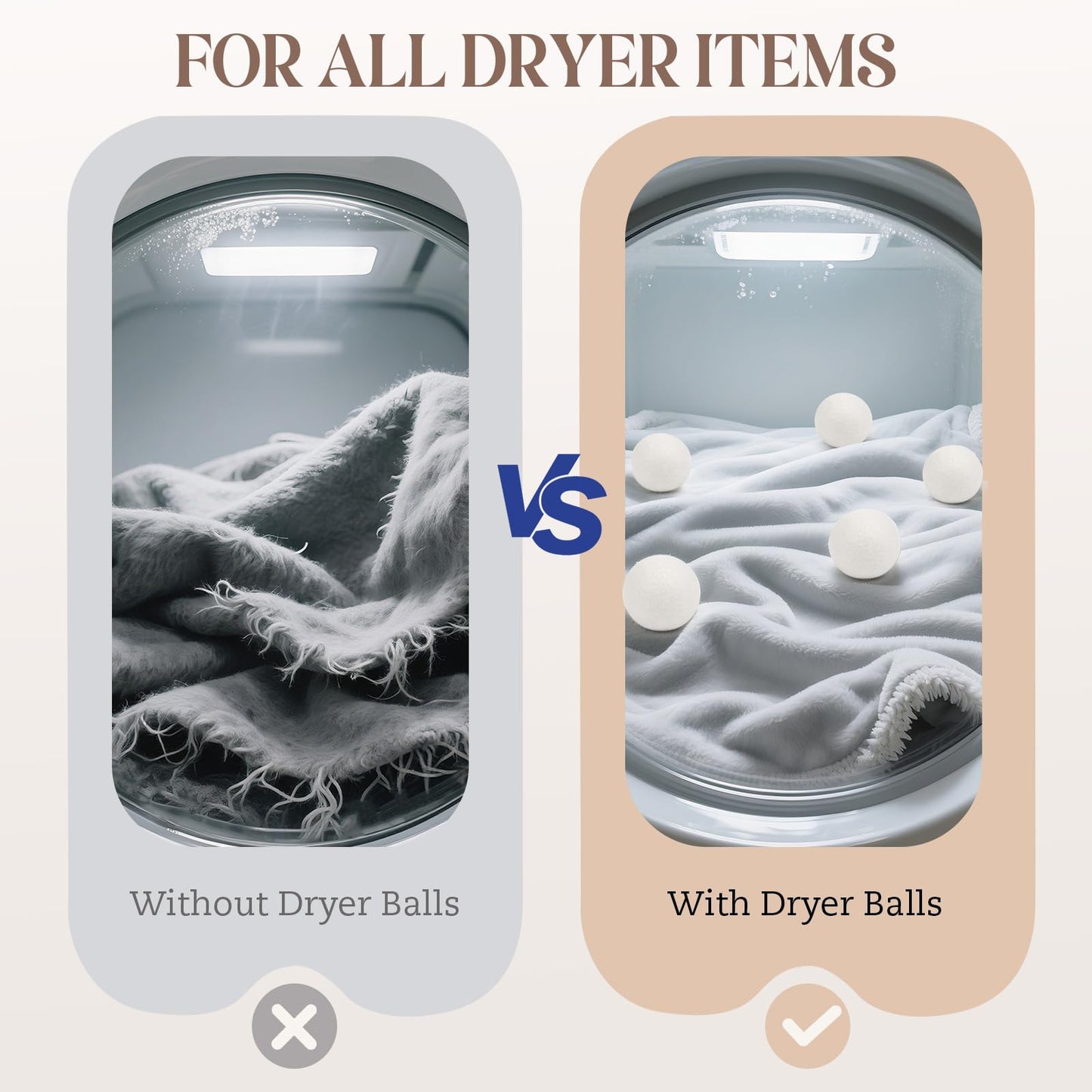 Wool Dryer Balls, New Zealand Dryer Balls Laundry Reusable Reduce Static Cling, Dryer Ball to Reduce Wrinkles & Shorten Drying Time, Drying Balls