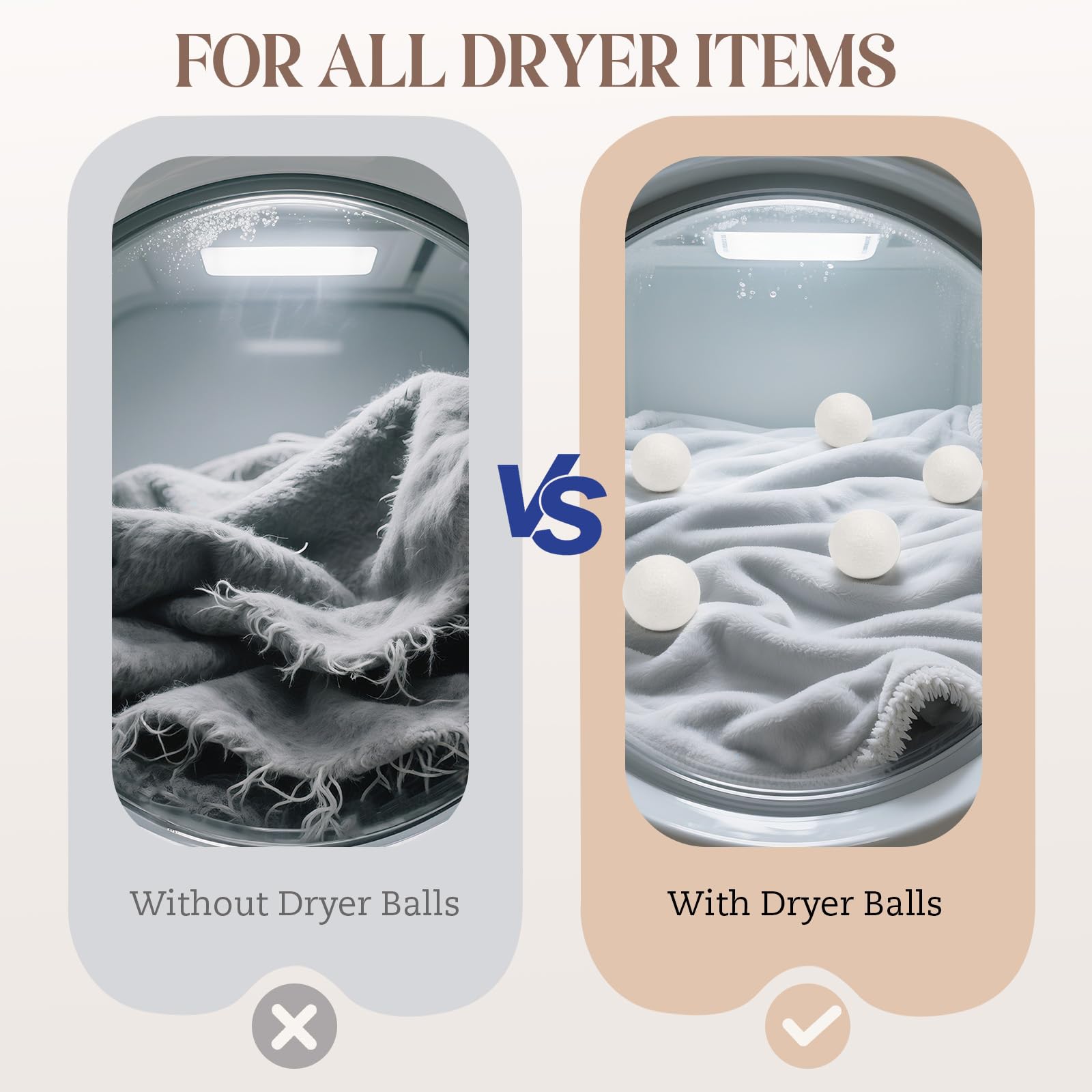 Wool Dryer Balls, New Zealand Dryer Balls Laundry Reusable Reduce Static Cling, Dryer Ball to Reduce Wrinkles & Shorten Drying Time, Drying Balls