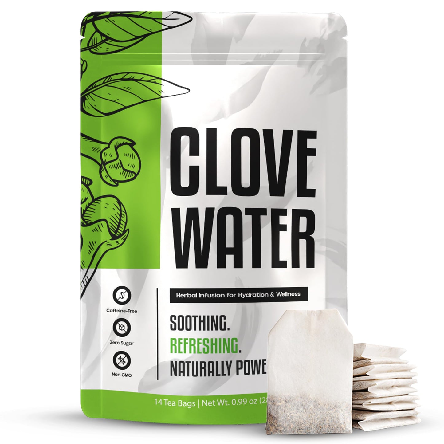 Clove Water Premium Herbal Infusion - Whole Cloves Antioxidant Blend for Hydration & Overall Wellness - All Natural, Zero Sugar & Caffeine Free - 14