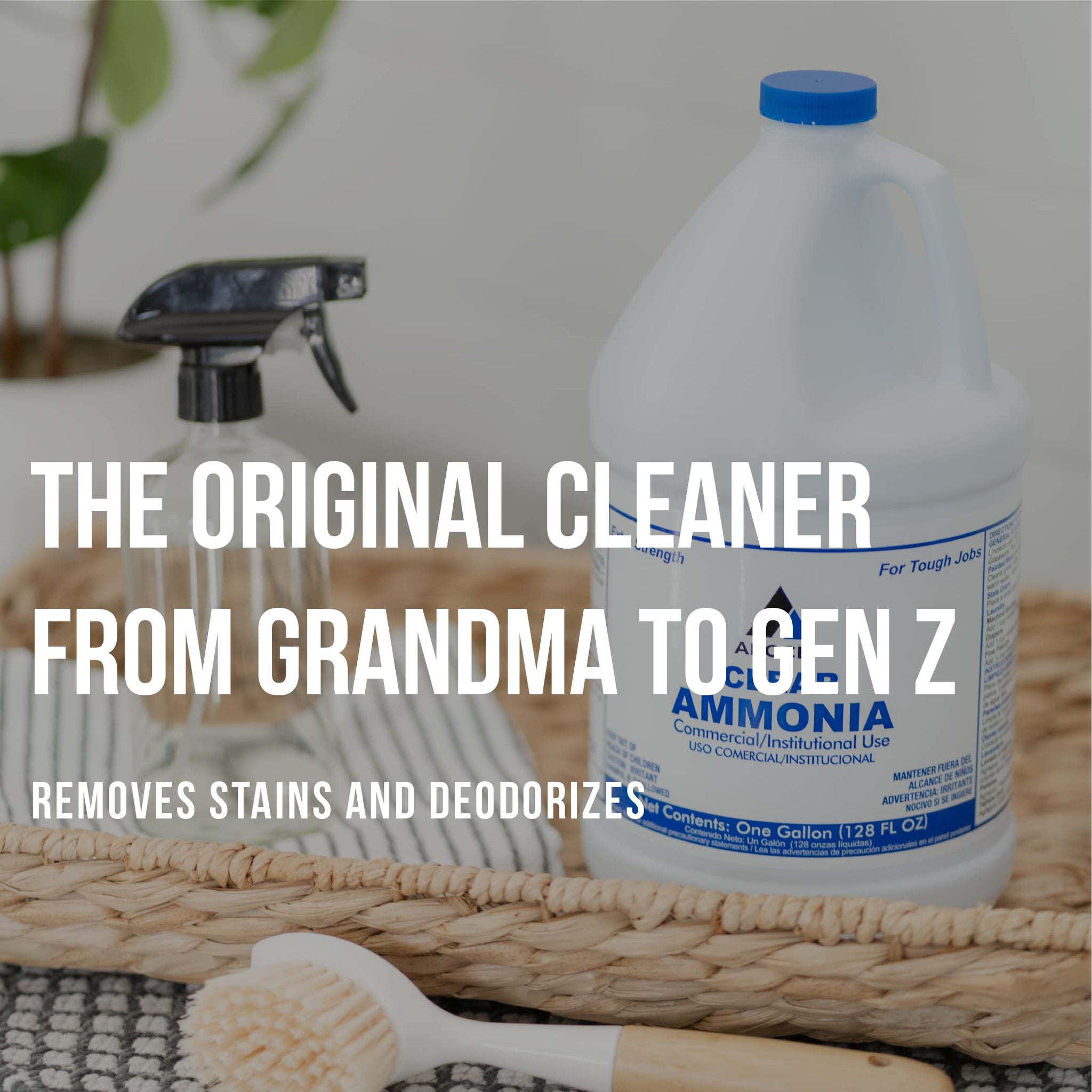 CPDI Clear Ammonia Cleaner Liquid, 1 Gallon, Multipurpose, Multi-Surface Cleaning Solution Removes Grease, Hard Water Stains, and Odors, Kitchen