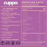 Cuppa Salted Caramel Mushroom Coffee with Adaptogens & Superfoods - Lion’s Mane, Ashwagandha & Cordyceps. Adaptogens + MCT to support natural energy