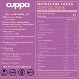 Cuppa Salted Caramel Mushroom Coffee with Adaptogens & Superfoods - Lion’s Mane, Ashwagandha & Cordyceps. Adaptogens + MCT to support natural energy