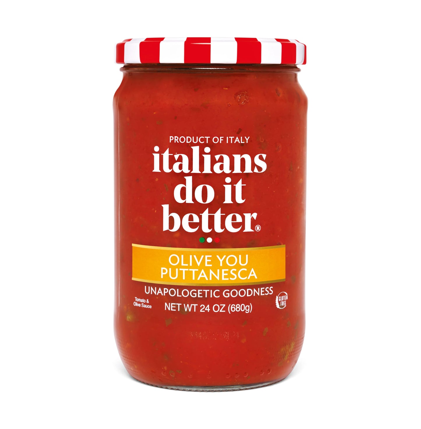 Italians Do It Better Olive You Puttanesca Pasta Sauce - Italian Tomatoes, Black Olives, Capers, Garlic & Chili Pepper - No Sugar Added, Non-GMO,