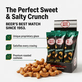 BEER NUTS Individual Tube Bags Display, Sweet & Salty Bar Nuts - Gluten Free, Kosher, Low Sodium Peanut Snacks Made In The USA (12 Pack) (12 Count