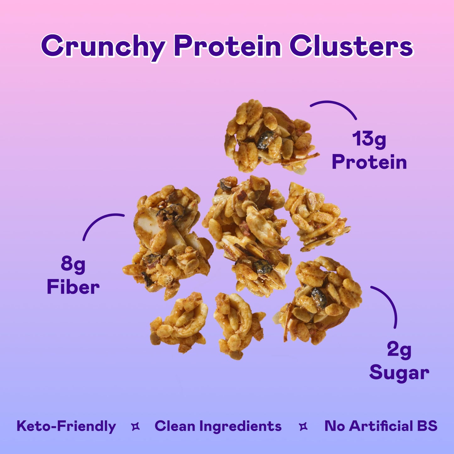Magic Spoon High Protein Granola Low Sugar - 3 Pack, Mixed Berry - Low Carb Sugar Free Protein Snacks & Breakfast Food - Grain & Gluten Free Granola
