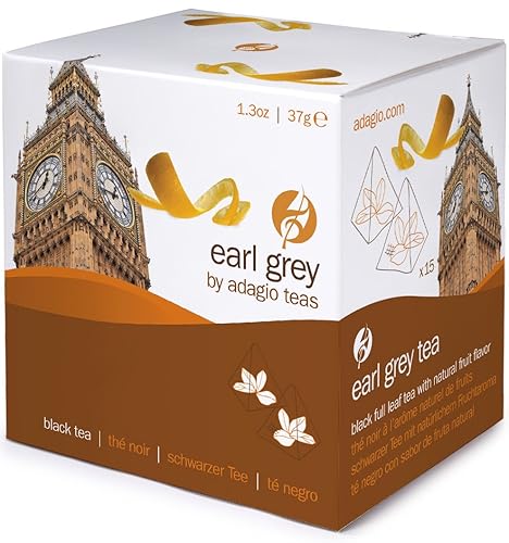 Adagio Teas, Earl Grey, Tea Bags, 15-count Package (Pack of 1)