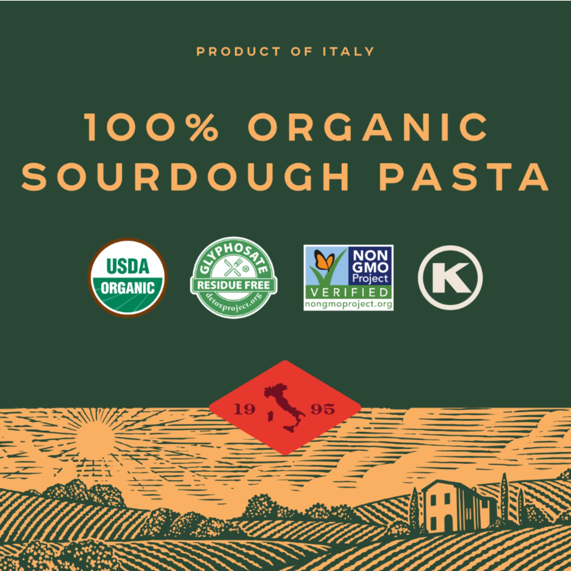 Bionaturae Spaghetti Pasta Noodles - Sourdough Pasta, Kosher Certified, High Protein, Non-GMO Verified, USDA Certified, Spaghetti Pasta Organic