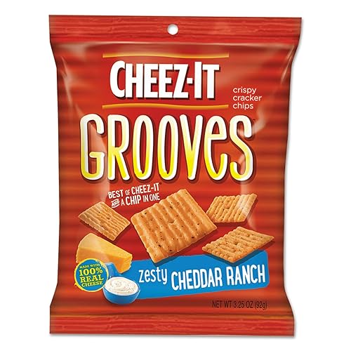 B00QFOD8V8- Sunshine Cheez-it Grooves Crackers, Zesty Ranch, 3.25 Bag, 6/Box