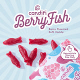 Candifi Dye Free Candy (8 oz) - BerryFish Gummy Fish Candy - Non GMO - Berry Flavored Swedish Style Fish Gummies Made with Only Natural Colors