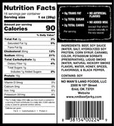 No Man’s Land Beef Jerky - Low Calorie, Low Carb, High Protein Beef Snack - Flavor BLACK PEPPER 16oz (Pack of 1)