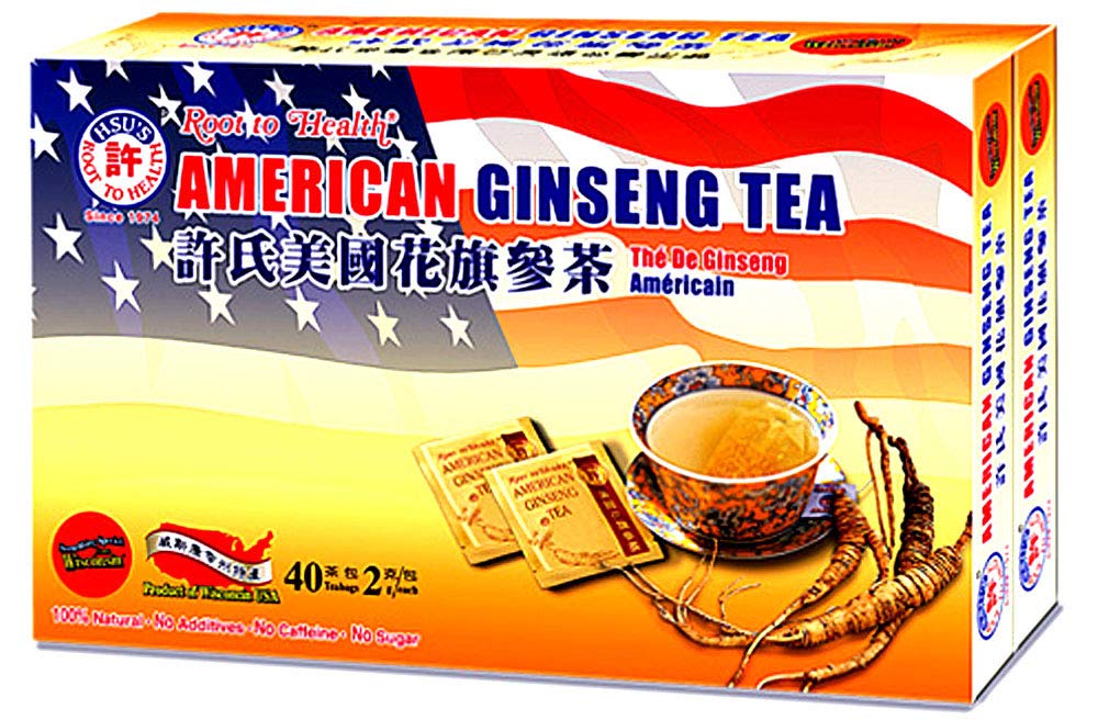 Hsu's Root to Health American Ginseng Tea, 40 Teabags (2x20 Teabags)