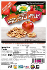 Sunrise Fresh No Sugar Added Dried Sweet Apples: Gluten-Free, Low-Calorie, No Preservatives, Unsulfured -1 lb Resealable Bag of Dehydrated Apple