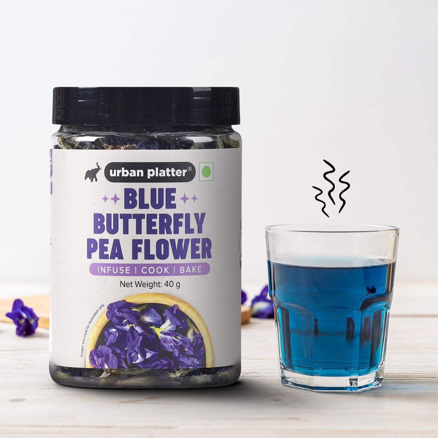 Urban Platter Blue Butterfly Pea Flower | 1.41 Oz (120+ Cups) | Dried Flowers for Tea | Rich in Antioxidants | Caffeine-Free Herbal Tea | Natural Blue