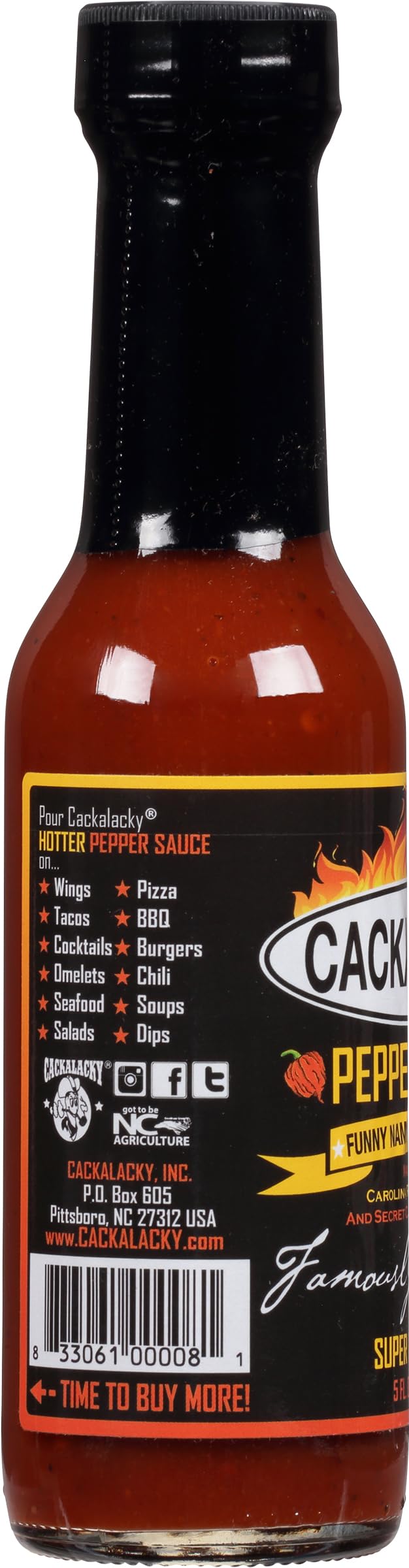 Cackalacky Famously Original Super Extra Hot Pepper Sauce - 5 oz Bottle - Extreme Heat for Grilling, Marinades & Fiery Dips