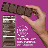 Awake Caffeinated Chocolate Bars - Dark Chocolate, 12 Bars - 100mg Caffeine - 1 Bar Equals 1 Cup of Coffee - Individually Wrapped Energy - Fairtrade