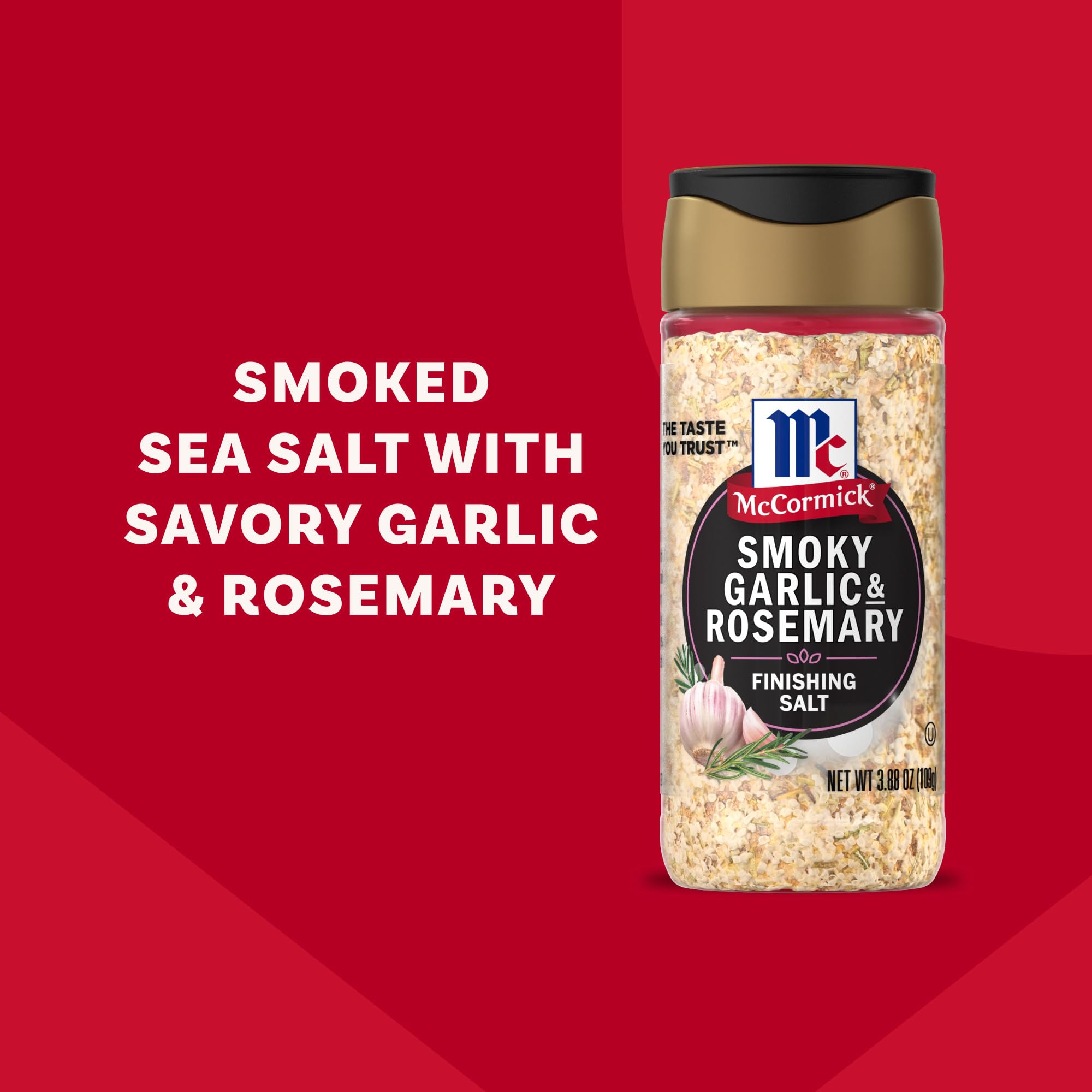 McCormick Finishing Salt, Smoky Garlic & Rosemary, The Taste You Trust, For Steaks, Chops, Chicken, Roasted Veggies, Potato Dishes & More, Kosher, No
