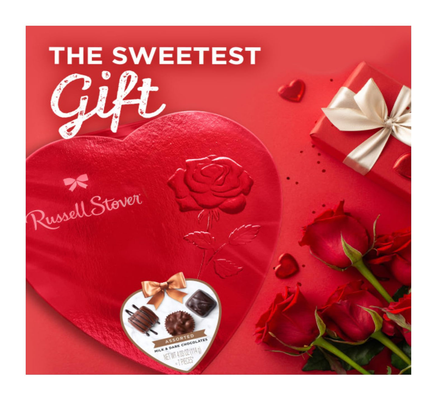 Russell Stover Valentine's Day Heart Shaped Box - Pack of 2-7 Pieces Per Box - Iconic Chocolate Everyone Loves - Perfect for Giving That Special