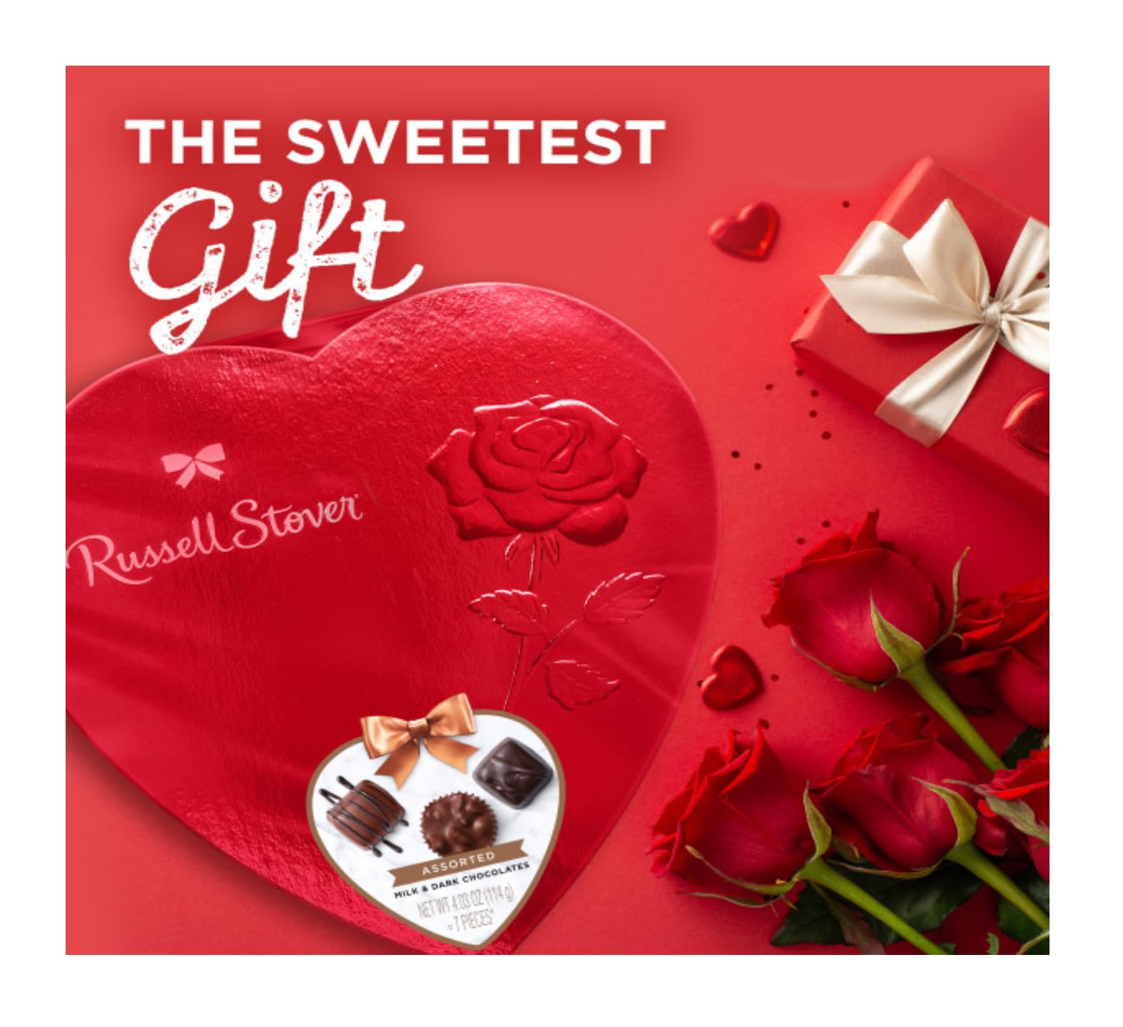Russell Stover Valentine's Day Heart Shaped Box - Pack of 2-7 Pieces Per Box - Iconic Chocolate Everyone Loves - Perfect for Giving That Special