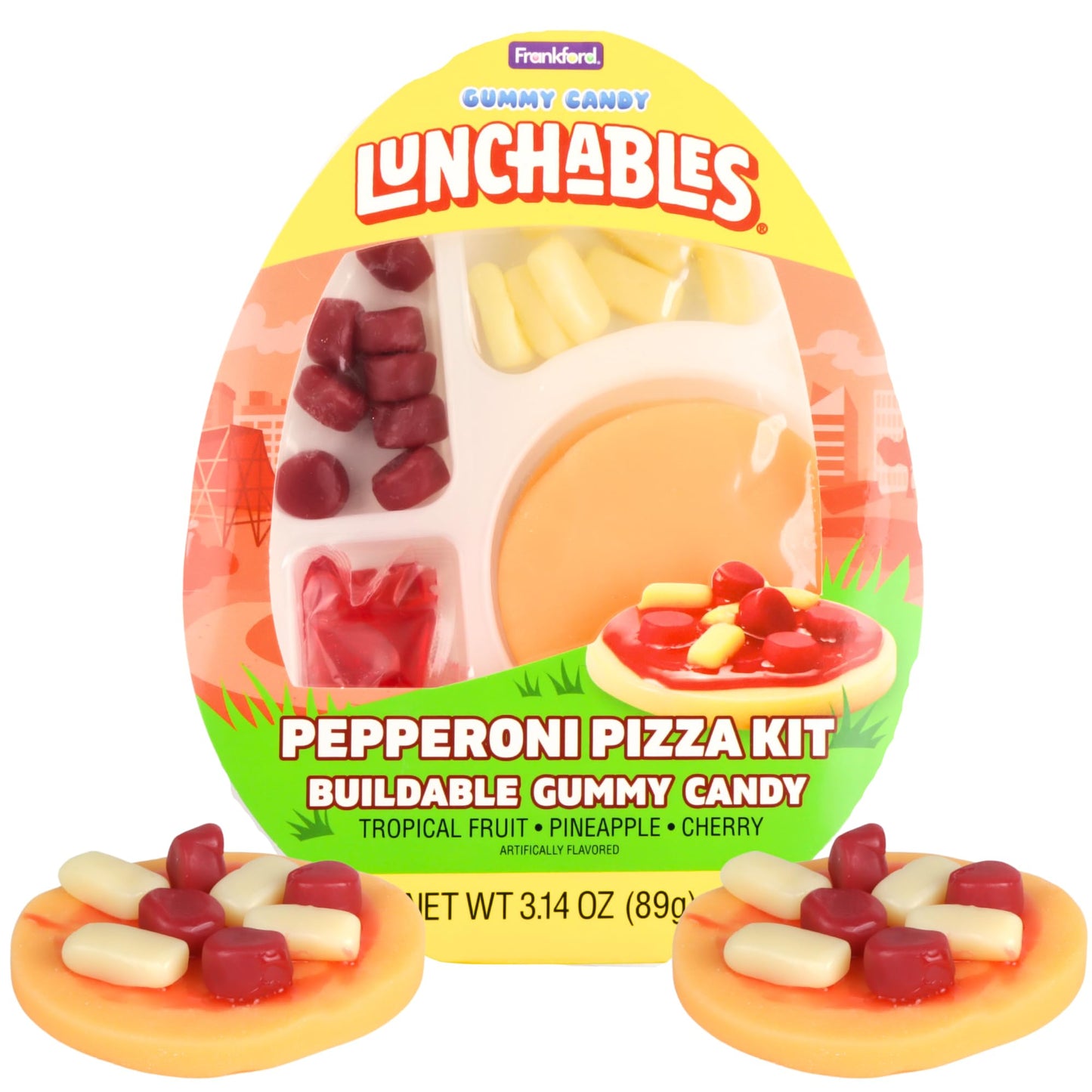 Frankford Pepperoni Pizza Gummy Lunchable Kit, Candy that Looks Like Food, Easter Basket Stuffers, 3.14 Ounces