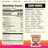 Good Word, Soft & Chewy Peanut Butter Protein Cookie, 10g Protein, Gluten Free, Dairy Free, No Refined Sugar, 1.69 oz
