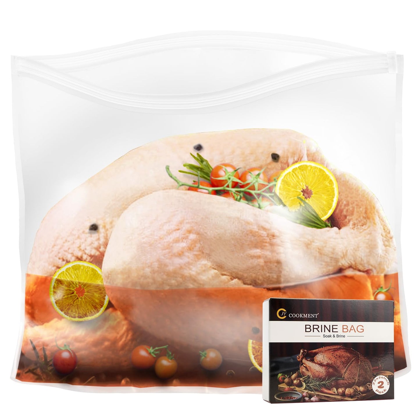Brining Bags for Turkey, 2 Packs Extra Large Turkey Brine Bag with 2 Cotton Strings, Thickened Double Zip-lock Seal Brine Bags for Turkey, Chicken