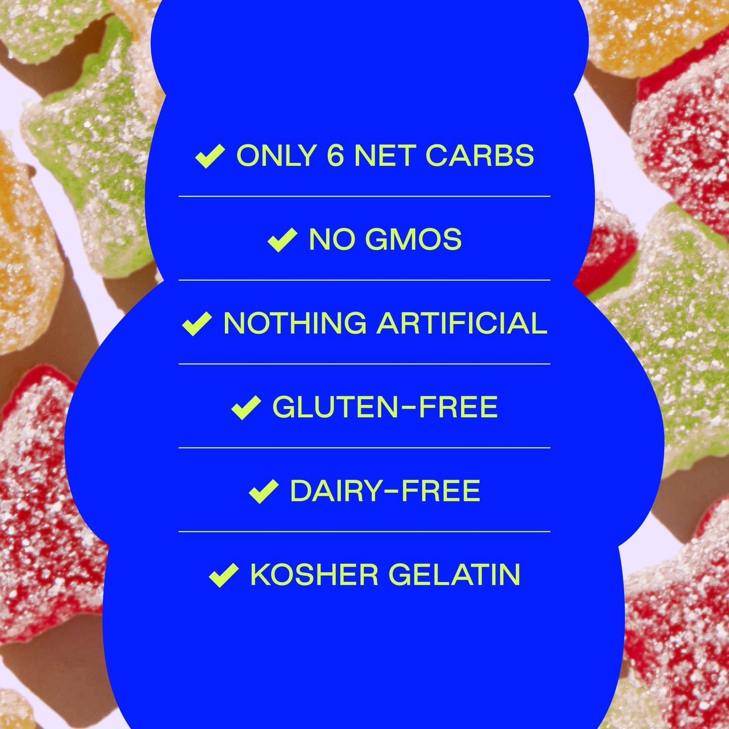 BEHAVE Low Sugar Gummy Candy (Sour Stars 1-Pack) | Keto, Diabetic Friendly, High Fiber, Gluten-Free & Non-GMO