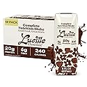 Lucille Meal Replacement Shake - Chocolate, High Protein Drink for Adults & Seniors, 20g Protein & 6g Fiber, 240 Cal, Lactose Free and Gluten Free, 8