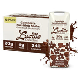 Lucille Meal Replacement Shake - Chocolate, High Protein Drink for Adults & Seniors, 20g Protein & 6g Fiber, 240 Cal, Lactose Free and Gluten Free, 8